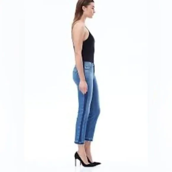 Hudson Tilda Midrise Crop Cigarette Jean with Side Seam Detail Size 27
